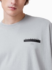 AllSaints Grey 100% Organic Cotton Redact Short Sleeve Crew Neck T-Shirt - Image 5 of 8