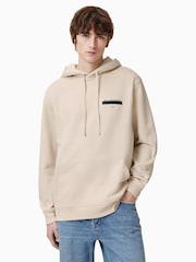 AllSaints White 100% Organic Cotton Redact Oth Hoodie - Image 3 of 8