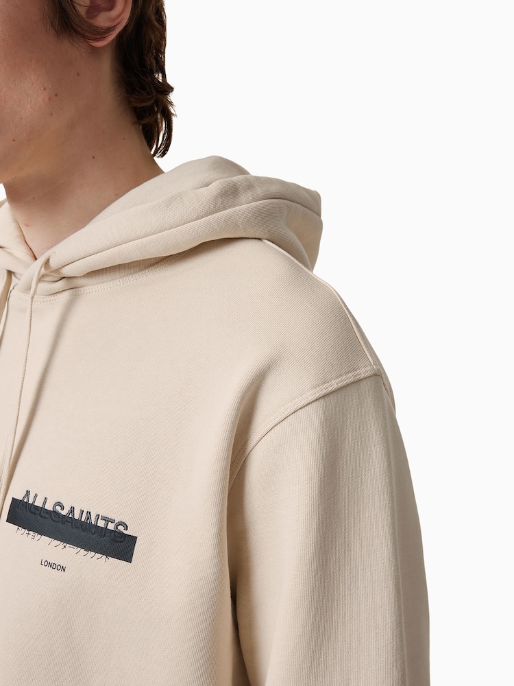 AllSaints White 100% Organic Cotton Redact Oth Hoodie - Image 7 of 8