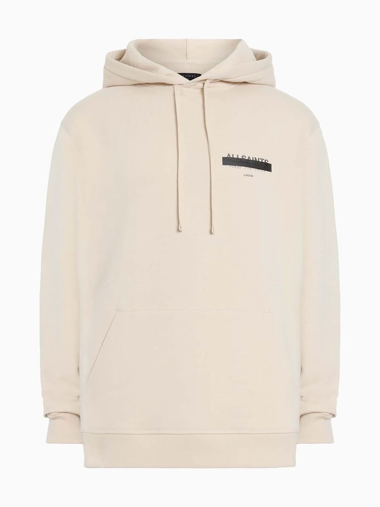 AllSaints White 100% Organic Cotton Redact Oth Hoodie - Image 8 of 8
