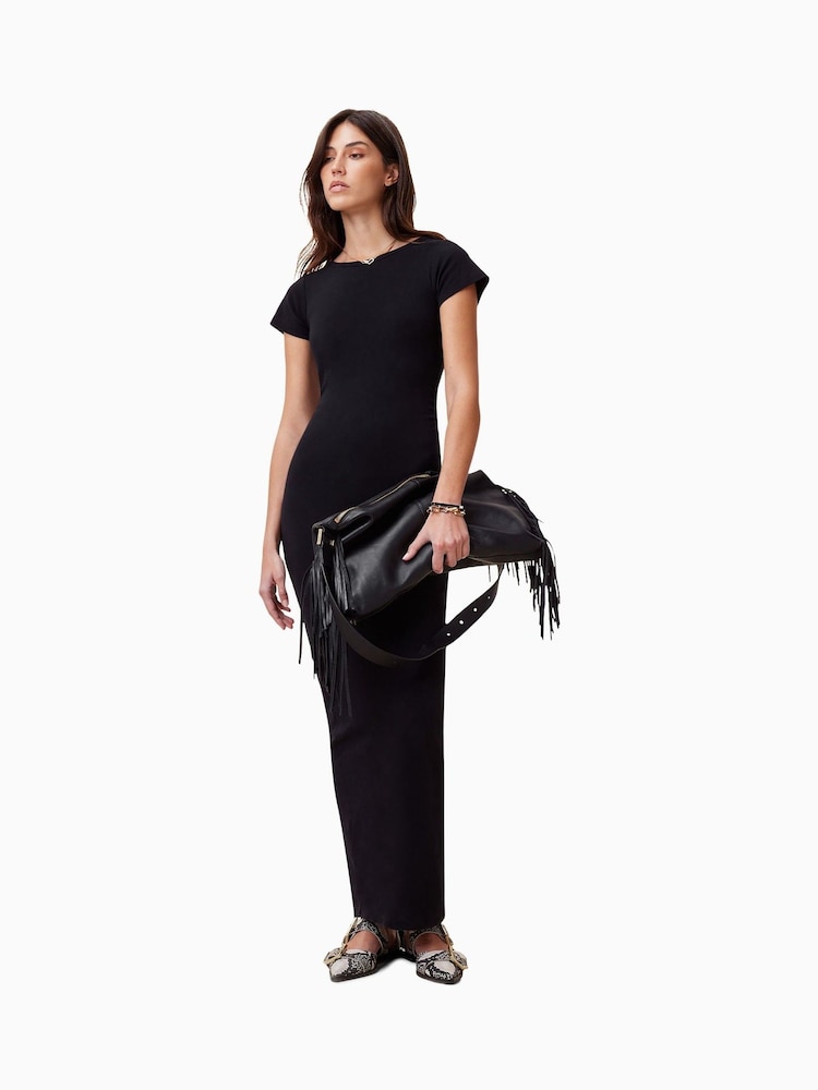 AllSaints Black Katarina Short Sleeve Dress - Image 3 of 7