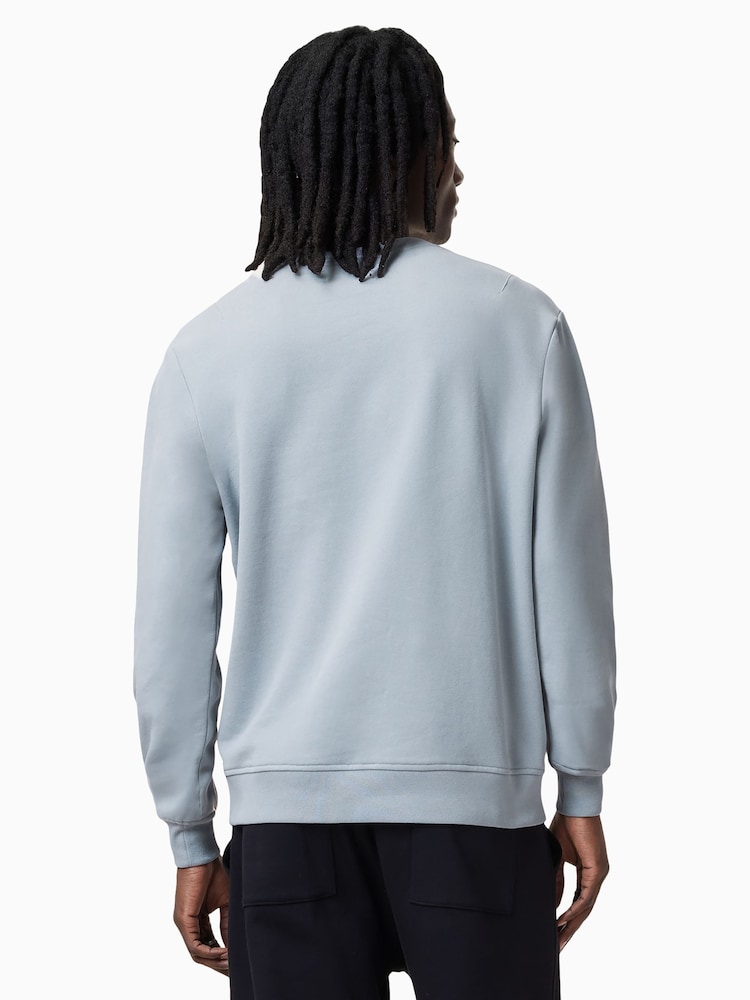 AllSaints Blue Raven Crew 100% Organic Cotton Jumper - Image 2 of 8