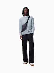 AllSaints Blue Raven Crew 100% Organic Cotton Jumper - Image 4 of 8