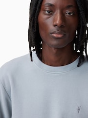 AllSaints Blue Raven Crew 100% Organic Cotton Jumper - Image 6 of 8