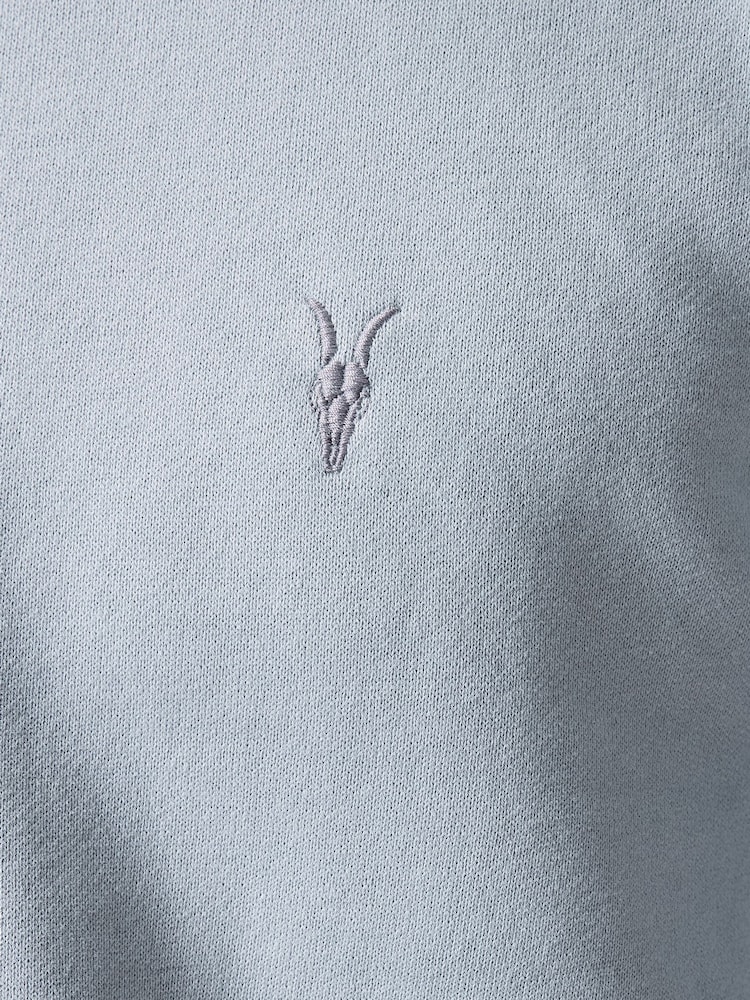 AllSaints Blue Raven Crew 100% Organic Cotton Jumper - Image 8 of 8