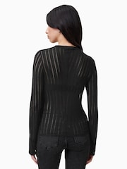 Negro - AllSaints Aki Long Sleeve T-Shirt - Imagen 2 de 6