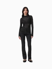 Negro - AllSaints Aki Long Sleeve T-Shirt - Imagen 4 de 6