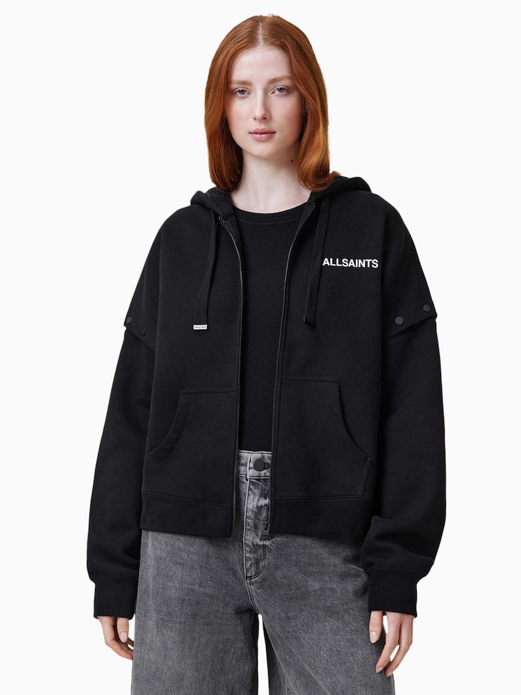 AllSaints Black Patcher Amphia Hoodie - Image 1 of 13