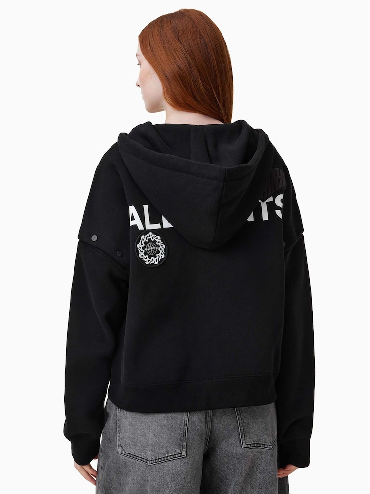 AllSaints Black Patcher Amphia Hoodie - Image 10 of 13