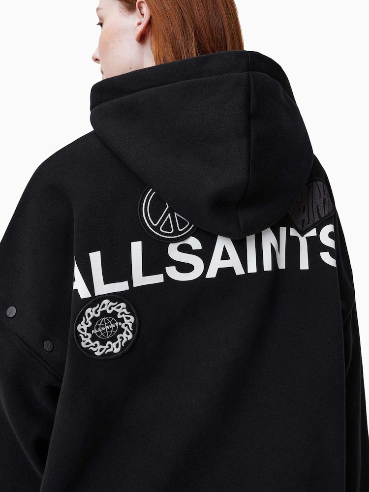 AllSaints Black Patcher Amphia Hoodie - Image 2 of 13