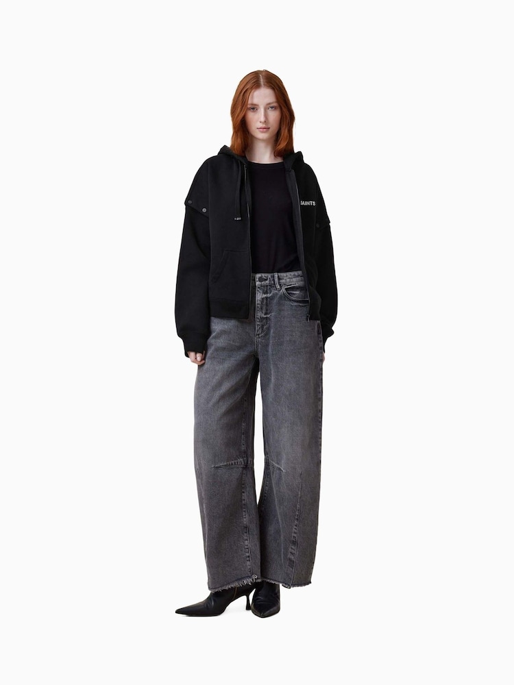 AllSaints Black Patcher Amphia Hoodie - Image 4 of 13