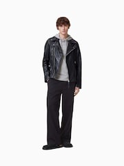 AllSaints Grey 100% Organic Cotton Brace Oth Hoodie - Image 3 of 7