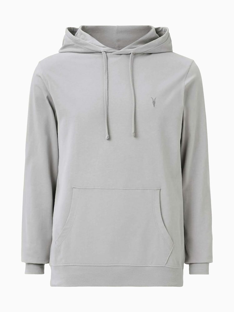 AllSaints Grey 100% Organic Cotton Brace Oth Hoodie - Image 7 of 7