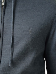 AllSaints Blue Mode Merino Zip Hoodie - Image 5 of 8