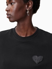 AllSaints Black 100% Organic Cotton Lover Lisa T-Shirt - Image 2 of 8