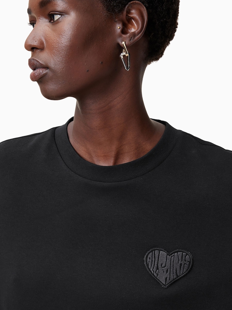 AllSaints Black 100% Organic Cotton Lover Lisa T-Shirt - Image 2 of 8