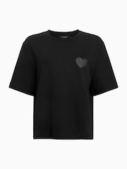 AllSaints Black 100% Organic Cotton Lover Lisa T-Shirt - Image 8 of 8