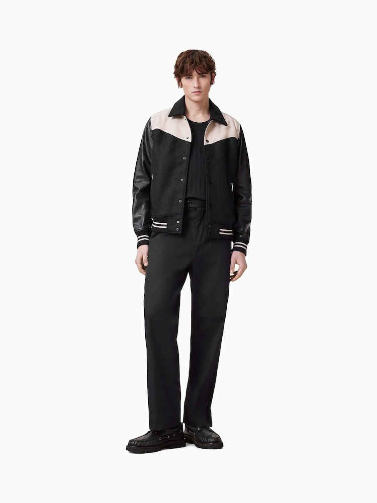AllSaints Black Locke Trousers - Image 4 of 7