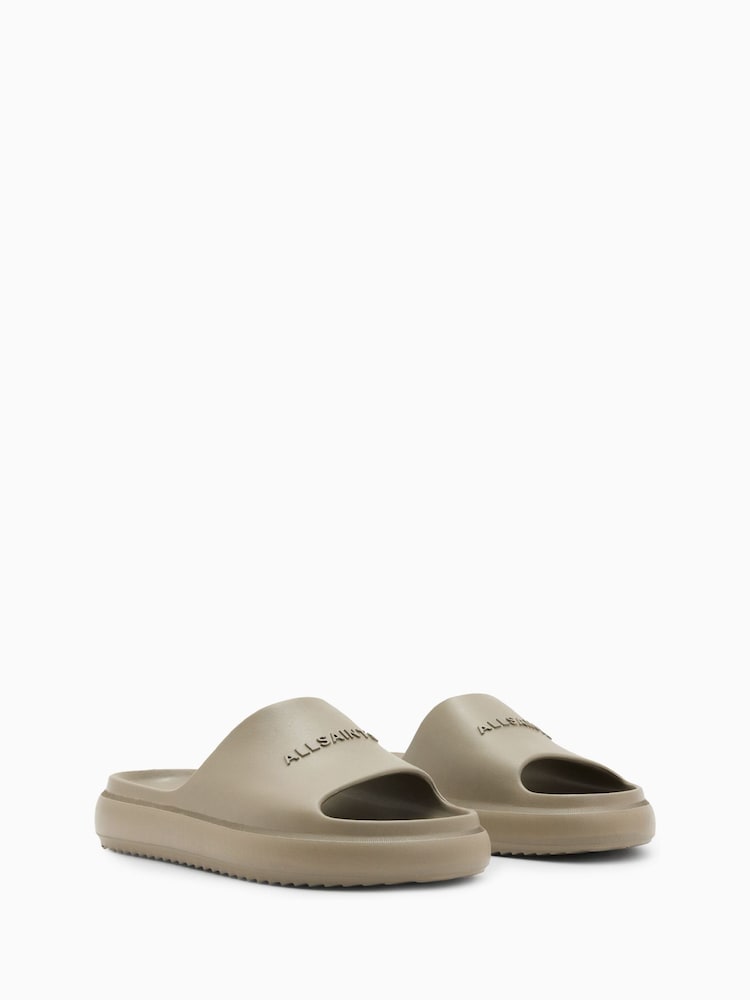 AllSaints Grey Dune Sliders - Image 2 of 5