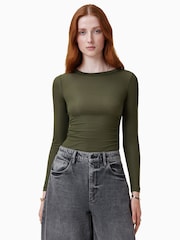 AllSaints Green Bec Long Sleeve T-Shirt - Image 1 of 8