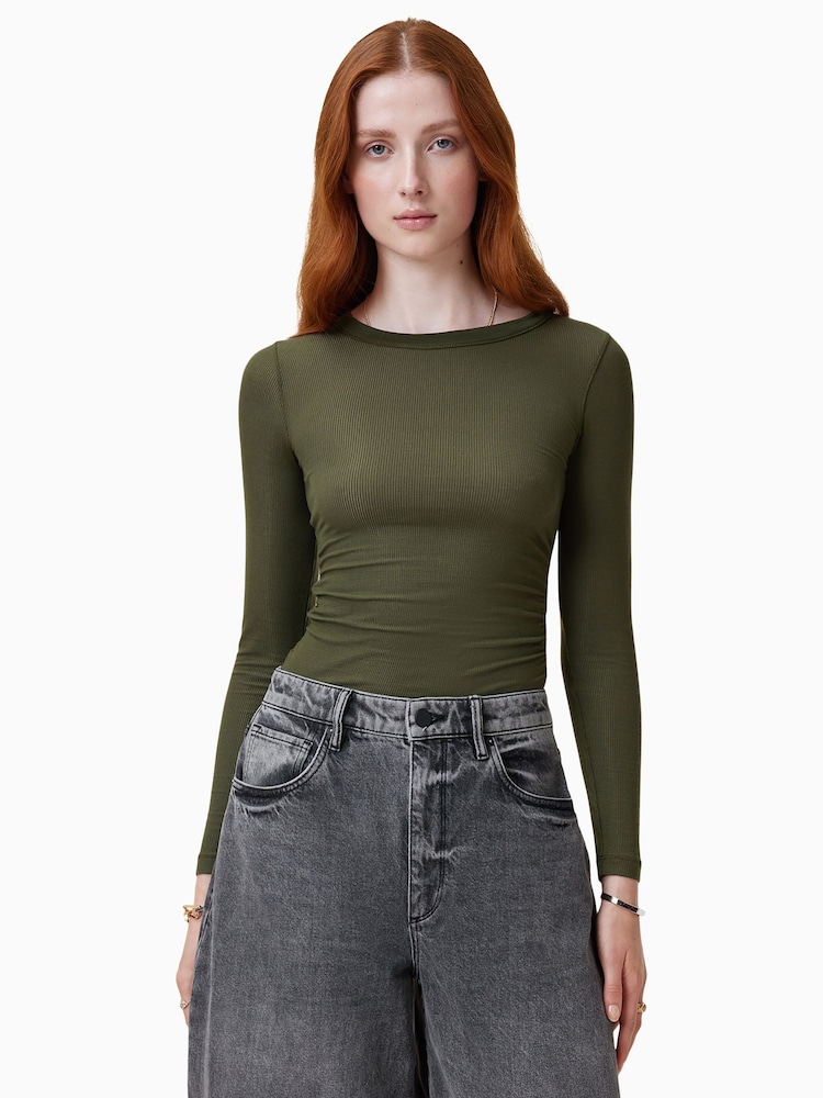 AllSaints Green Bec Long Sleeve T-Shirt - Image 1 of 8