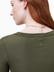 AllSaints Green Bec Long Sleeve T-Shirt - Image 4 of 8