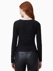 AllSaints Black Bec Long Sleeve T-Shirt - Image 7 of 8