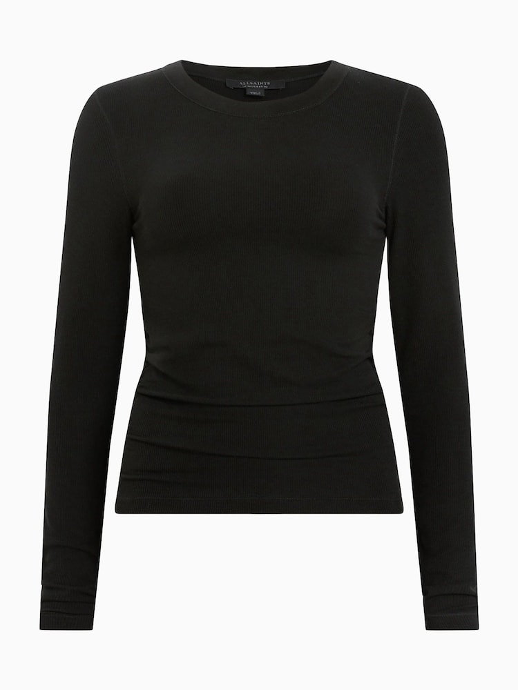 AllSaints Black Bec Long Sleeve T-Shirt - Image 8 of 8