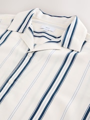 White/Blue Short Sleeve Stripe Shirt - Image 3 of 3