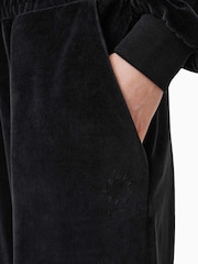 AllSaints Black Vin Velvet Sweatpants - Image 4 of 8