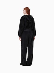 AllSaints Black Vin Velvet Sweatpants - Image 7 of 8