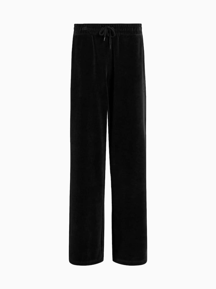 AllSaints Black Vin Velvet Sweatpants - Image 8 of 8