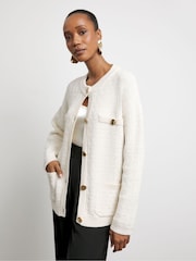 Joanna Hope Cream Boucle Knit Cardigan - Image 1 of 4