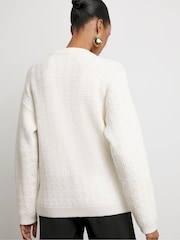 Joanna Hope Cream Boucle Knit Cardigan - Image 2 of 4