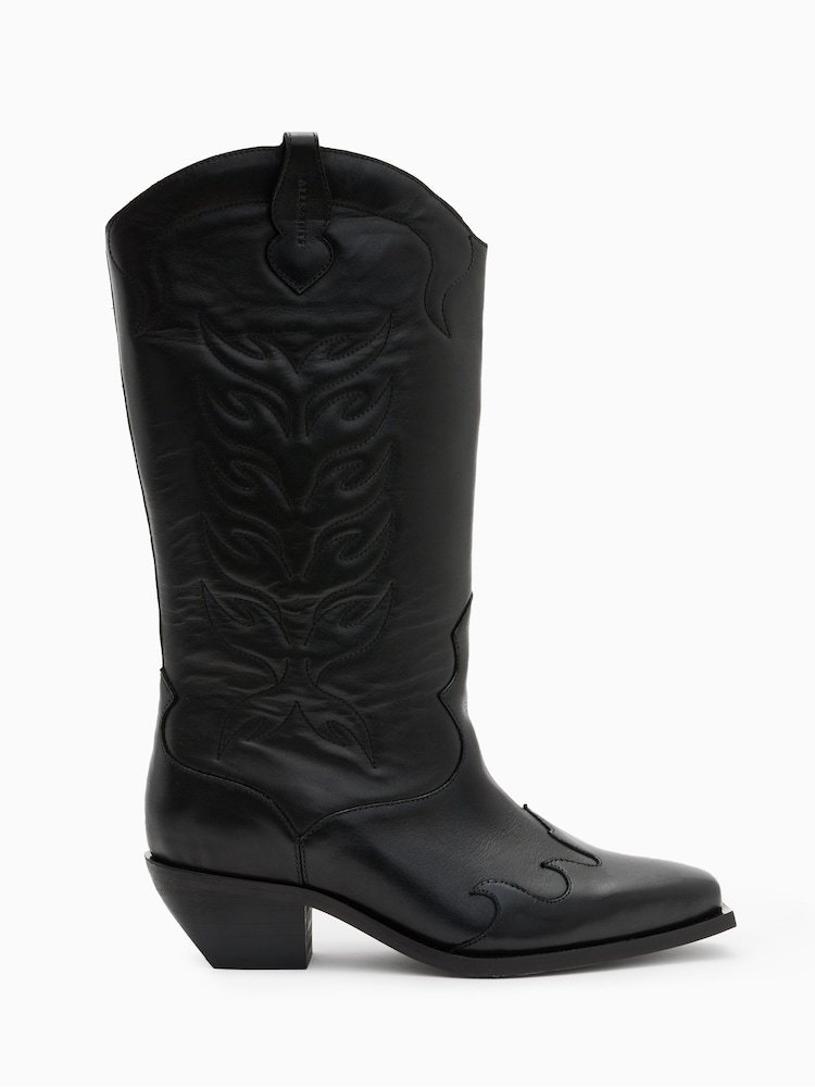 AllSaints Black Dolly Boots - Image 3 of 7