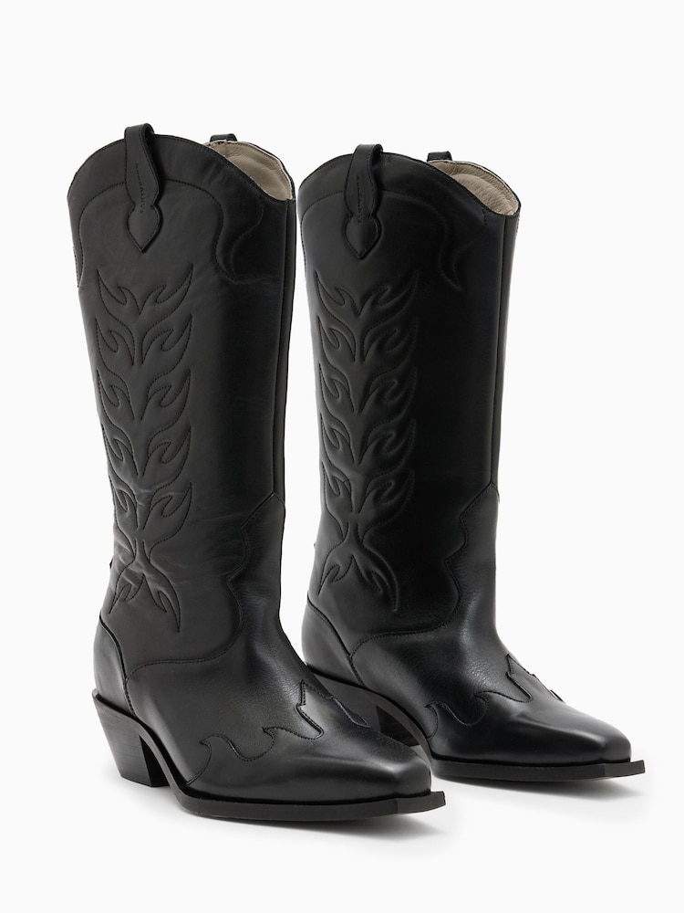 AllSaints Black Dolly Boots - Image 4 of 7