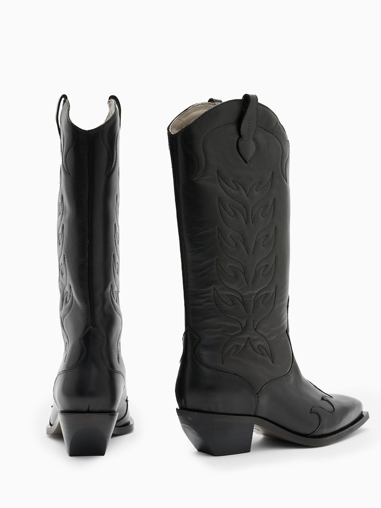 AllSaints Black Dolly Boots - Image 5 of 7
