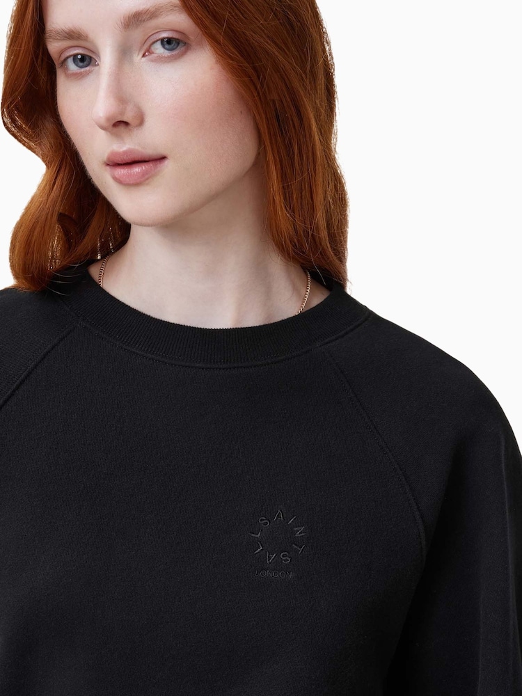 Черный - AllSaints Dani Haven Cotton Sweater - Изображение 2 из 7