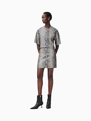 AllSaints White Renai Snake Skirt - Image 2 of 8