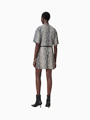 AllSaints White Renai Snake Skirt - Image 3 of 8