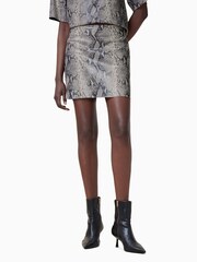 AllSaints White Renai Snake Skirt - Image 4 of 8