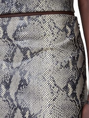 AllSaints White Renai Snake Skirt - Image 7 of 8