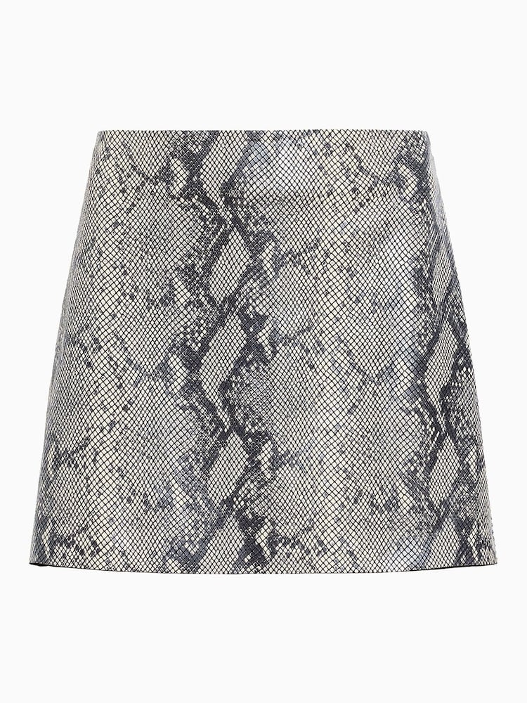 AllSaints White Renai Snake Skirt - Image 8 of 8