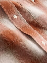 Orange Twin Pocket Short Sleeve Check Shirt - Image 2 of 3