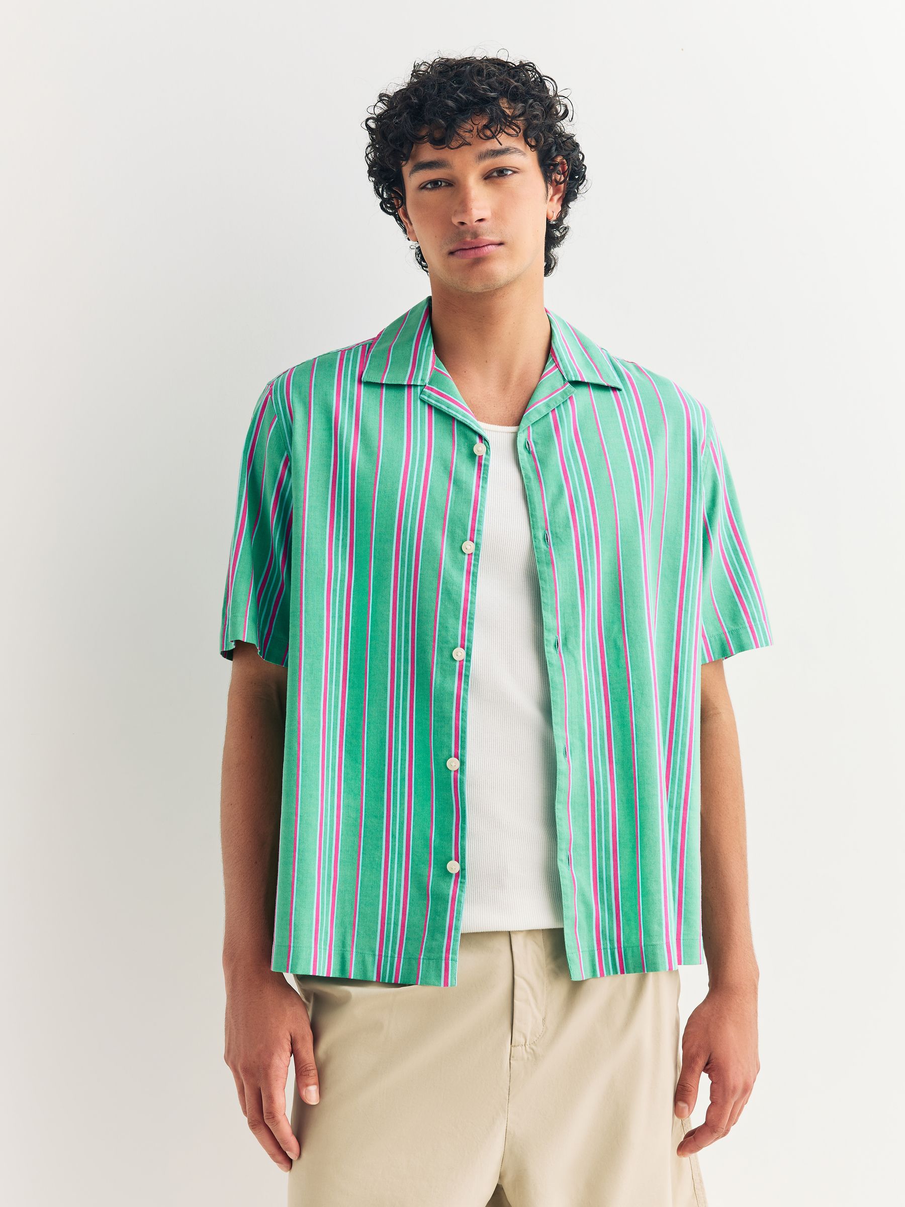 Buy Green Short Sleeve Stripe Shirt from Next USA