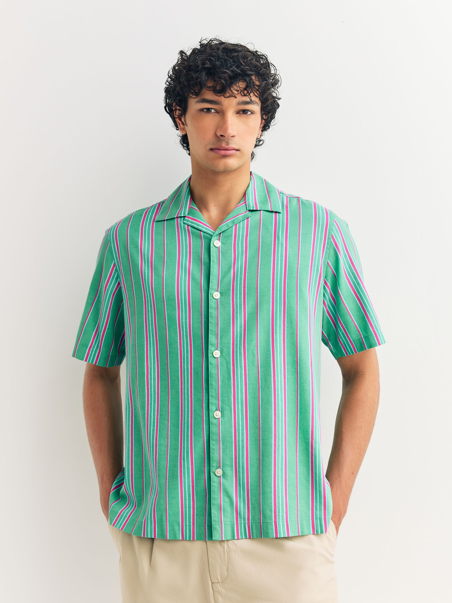 Buy Green Short Sleeve Stripe Shirt from Next USA