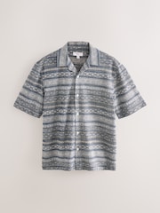 Blue Navajo Style Printed Jersey Short Sleeve Shirt - Image 5 of 7