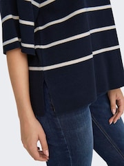 JDY Blue Short Sleeve Stripe Jumper - Image 6 of 8