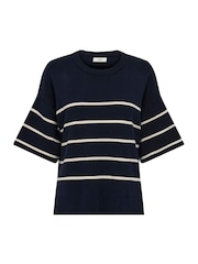 JDY Blue Short Sleeve Stripe Jumper - Image 7 of 8