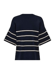 JDY Blue Short Sleeve Stripe Jumper - Image 8 of 8